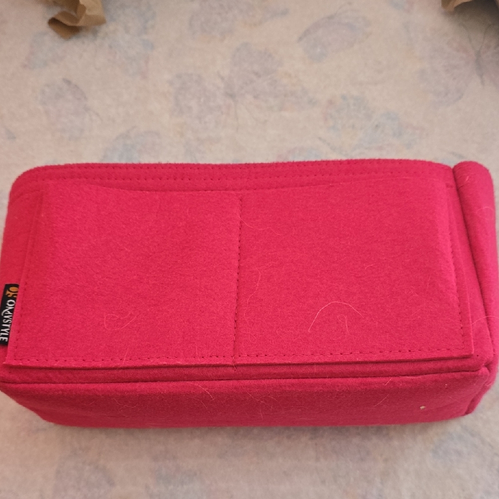 Pink Felt Organizer Pouch - Compact Women’s Bag Insert